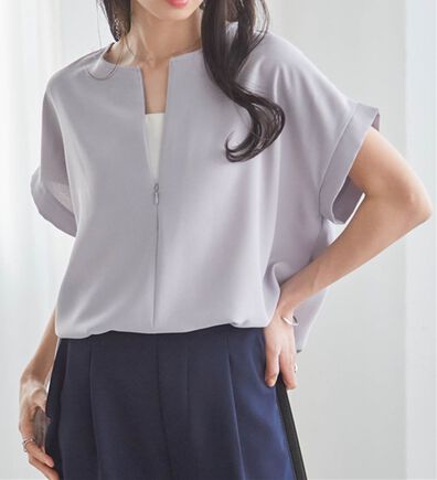 RANAN（ラナン）の「前後2WAYハーフジップブラウス（ブラウス）」