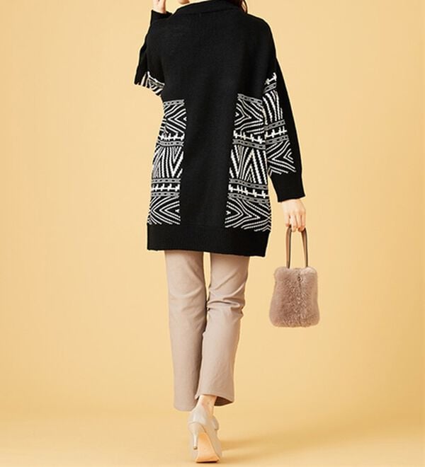 BELLUNA（ベルーナ）の「【Ｌａｇｒｉｌｕａ】幾何柄ジャカード編ニットチュニック（チュニック）」｜詳細画像