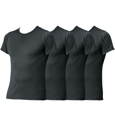 「【４枚組】抗菌防臭・マイクロファイバー裏起毛あったかインナー４枚組（シャツ）　半袖丸首（メンズ肌着・インナーウェア）」