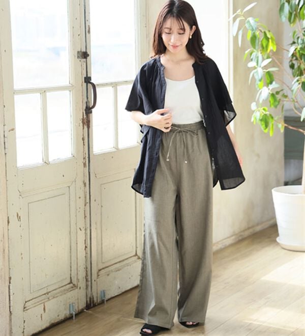 A HAPPY MARILYN（アハッピーマリリン）の「【大きいサイズ】【Ｌ～６Ｌ】フレアスリーブワイドブラウス【風通るプレミアム】（ブラウス）」｜詳細画像