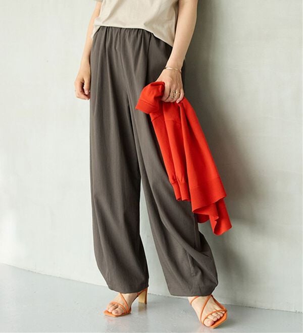 BELLUNA（ベルーナ）の「さらっと肌離れ！ひんやりカーブパンツ（ワイドパンツ・ガウチョ）」｜詳細画像