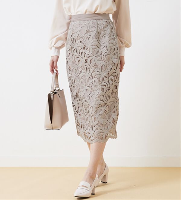 BELLUNA（ベルーナ）の「華やかリボンレーススカート（ロングスカート）」｜詳細画像