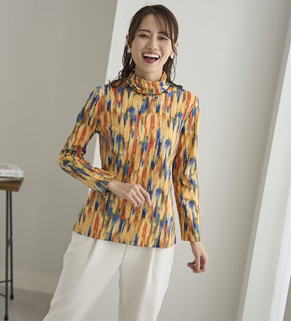 BELLUNA（ベルーナ）の「テンセル（ＴＭ）繊維・コットンプリントプルオーバー（カットソー）」｜詳細画像