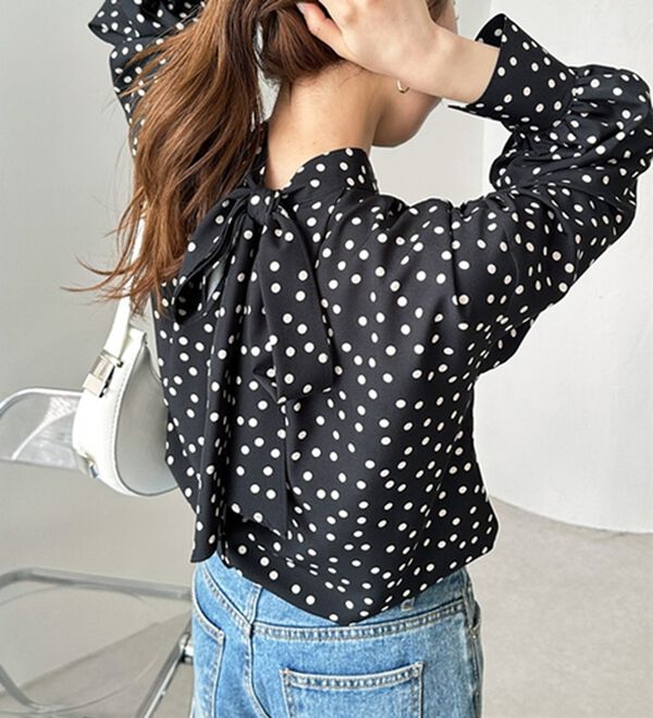 GeeRA（ジーラ）の「前後２ｗａｙボウタイブラウス（ブラウス）」｜詳細画像