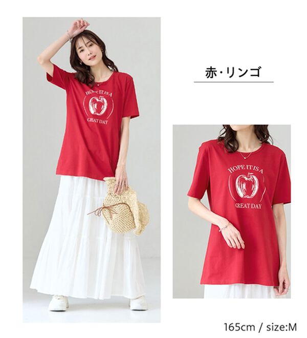 BELLUNA（ベルーナ）の「綿１００％プリントＴシャツ（Tシャツ）」｜詳細画像