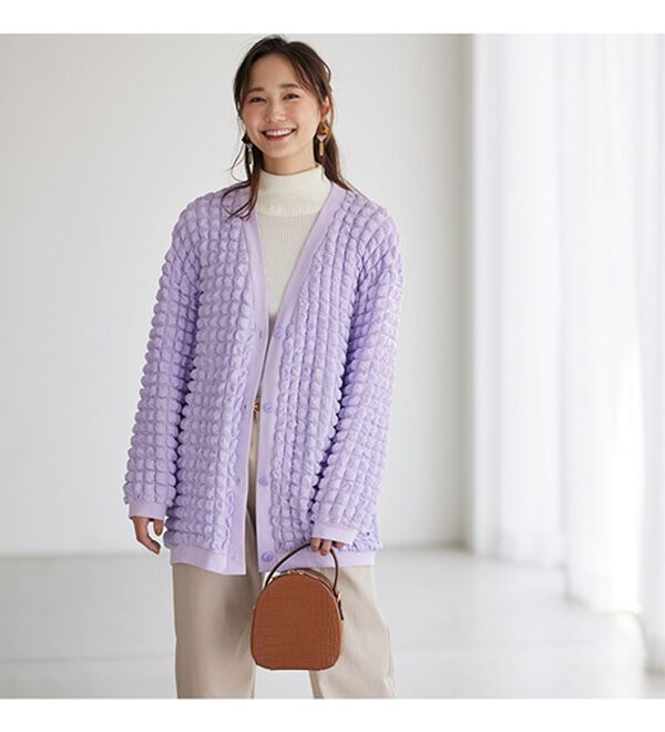 BELLUNA（ベルーナ）の「ポコポコが可愛いゆったりポップコーンカーディガン（その他カーディガン）」｜詳細画像