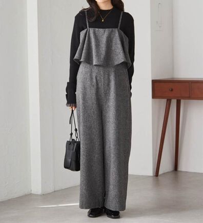 RANAN（ラナン）の「ツイードフリルサロペット（オールインワン）」