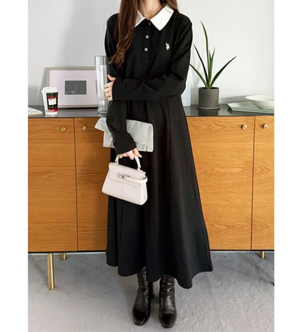 GeeRA（ジーラ）の「【U.S. POLO ASSN.】ポロ衿カットソーワンピース（その他ワンピース）」｜詳細画像