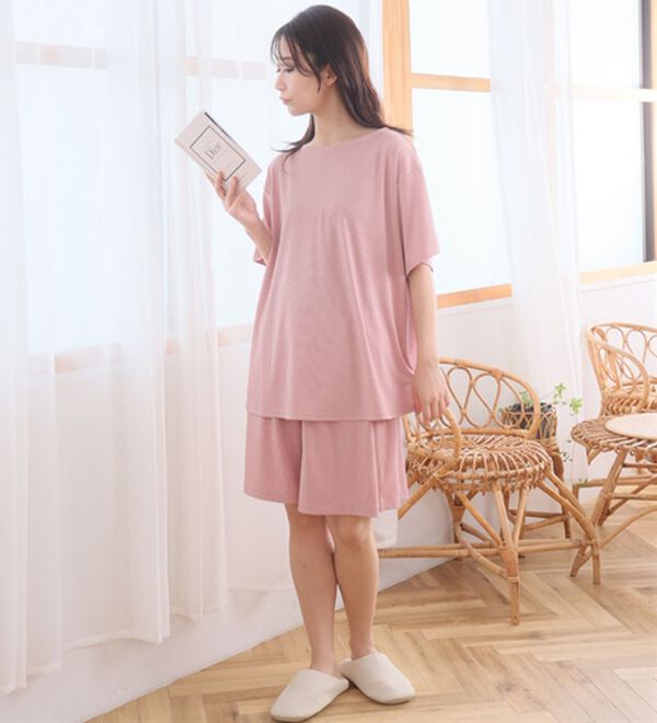 A HAPPY MARILYN（アハッピーマリリン）の「【Ｌ～８Ｌ】タイプが選べる！さらっとろルームウェアセット（パジャマ・ルームウェア）」｜詳細画像