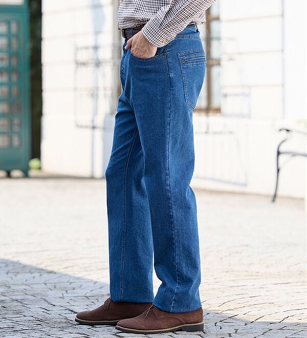 「＜ダンロップ・リファインド&times;コムルヴァン・オム＞蓄熱保温プレミアムジーンズ（メンズデニムパンツ）」｜詳細画像