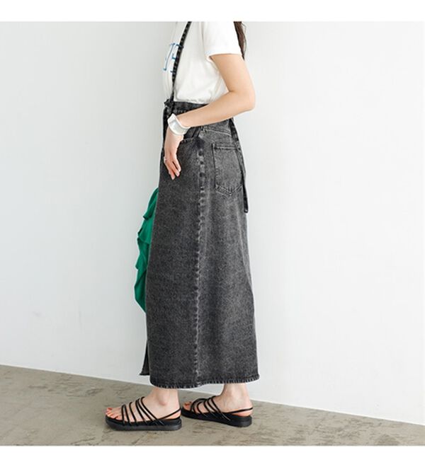 GeeRA（ジーラ）の「フロントスリットナローデニムスカート（ロングスカート）」｜詳細画像