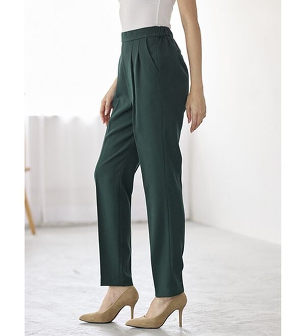 BELLUNA（ベルーナ）の「すっきり見えタックテーパードパンツ（フルレングスパンツ）」｜詳細画像