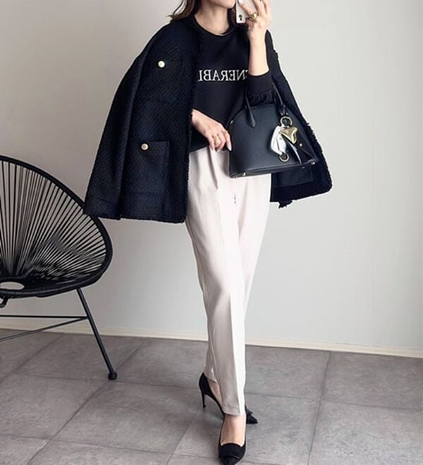 BELLUNA（ベルーナ）の「ツイードノーカラージャケット（ノーカラージャケット）」｜詳細画像