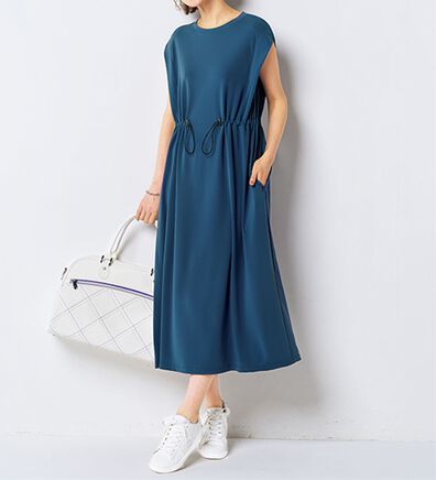 BELLUNA（ベルーナ）の「＜日本製＞防シワ機能ドロストワンピース（カットソーワンピース）」