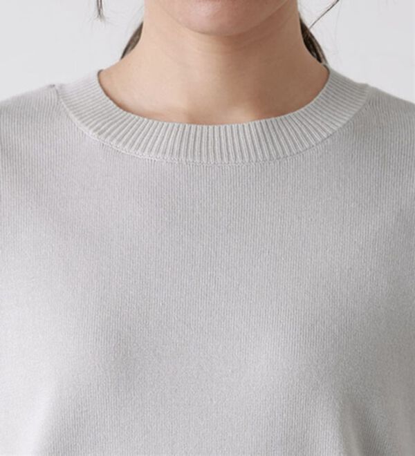 Pierrot（ピエロ）の「【洗濯機で洗える】多機能ニット５分袖トップス（ニット・セーター）」｜詳細画像