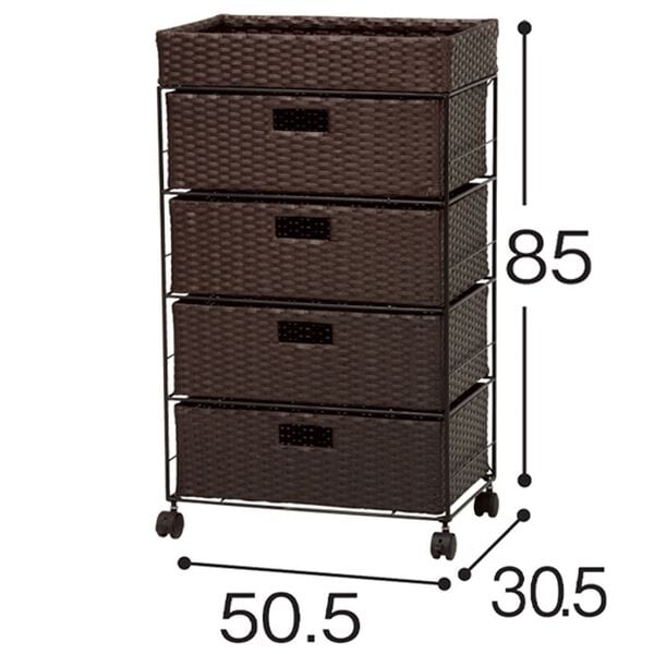 「ラタン調ランドリーチェスト（ランドリーラック・収納）」｜詳細画像