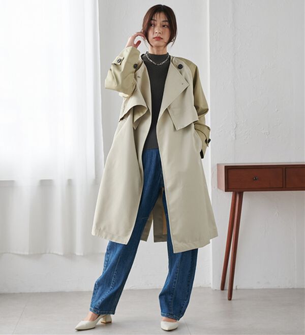 RANAN（ラナン）の「【2点セット】マルチウェイレイヤードコート（ロングコート）」｜カーキ系