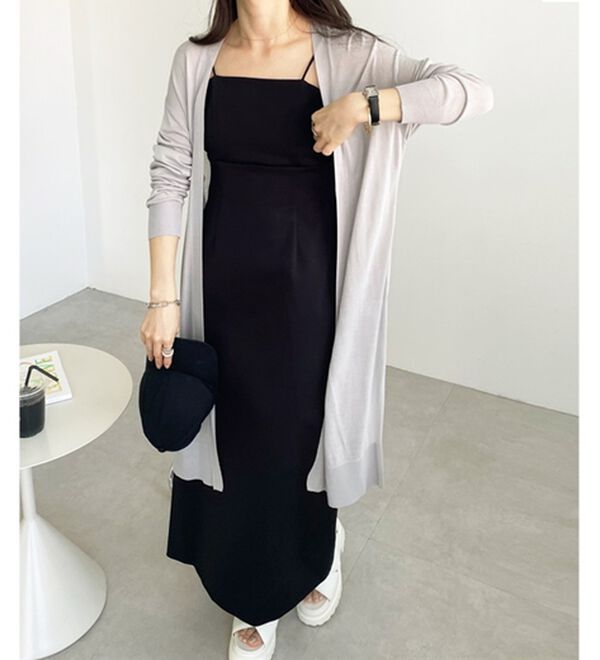 GeeRA（ジーラ）の「【3つの機能付】ロングニットカーディガン（ミディ丈）（ニットカーディガン）」｜詳細画像