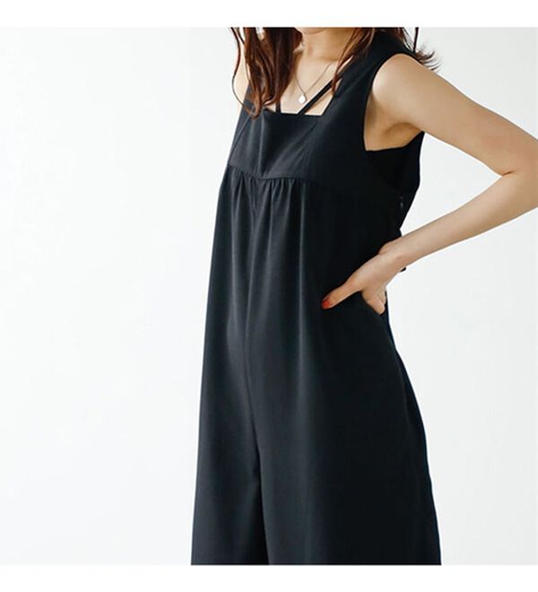 GeeRA（ジーラ）の「リネンタッチリボンサロペットパンツ（オールインワン）」｜詳細画像