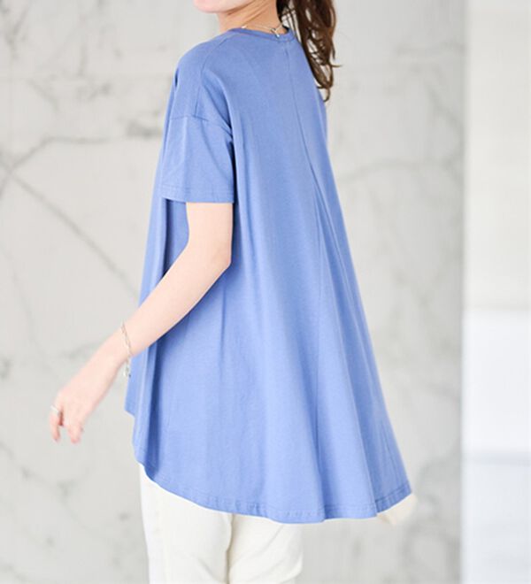 RANAN（ラナン）の「＜ＢＣ＞綿１００％ひんやりフレアーシルエットチュニック（カットソー）」｜詳細画像