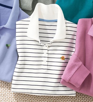 ルフラン（ルフラン）の「ナノプラチナ加工長袖ポロシャツ（ポロシャツ）」