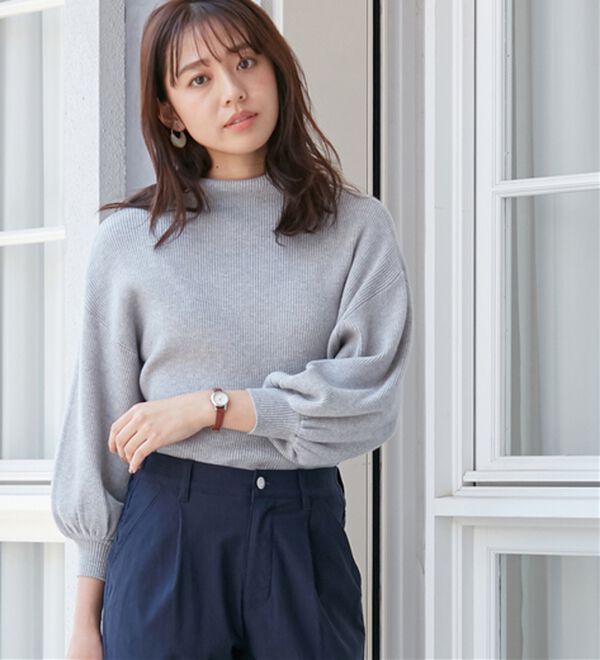alotta（アロッタ）の「もっちりパフ袖リブニット（ニット・セーター）」｜詳細画像