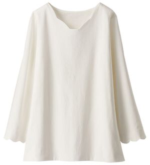 BELLUNA（ベルーナ）の「綿１００％スカラッププルオーバー（カットソー）」｜オフ白