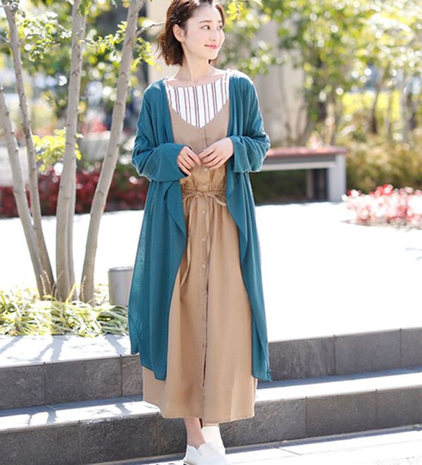 A HAPPY MARILYN（アハッピーマリリン）の「【Ｍ～８Ｌ】【ＵＶカット】長袖トッパーカーディガン（ニットカーディガン）」｜詳細画像