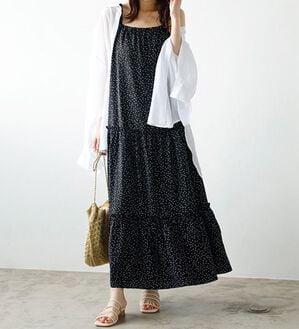 GeeRA（ジーラ）の「ドット柄ティアードマキシワンピース（その他ワンピース）」｜詳細画像