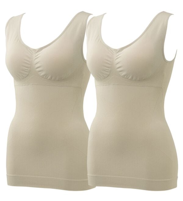 「【２枚組】整体師監修！骨盤サポートシェイパー同色２枚組（ボディスーツ・シェイパー）」｜グレージュ