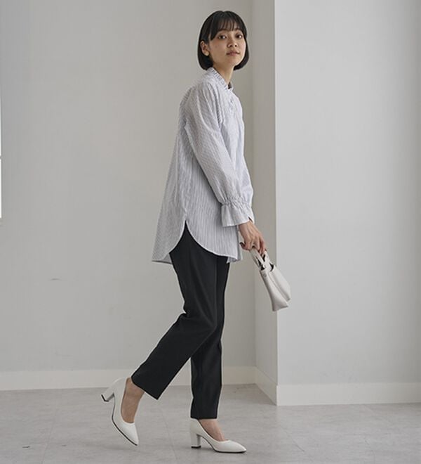 BELLUNA（ベルーナ）の「すっきり見えタックテーパードパンツ（フルレングスパンツ）」｜詳細画像