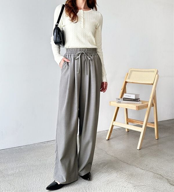 体型カバー】上品なのにラクちんワイドパンツ - ベルーナ【公式】