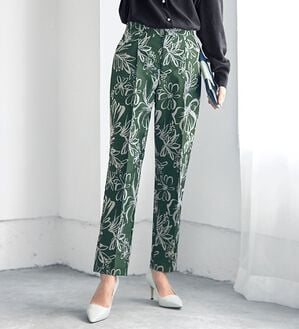 VINNO（ヴィノ）の「花柄ジャカードパンツ（フルレングスパンツ）」｜詳細画像