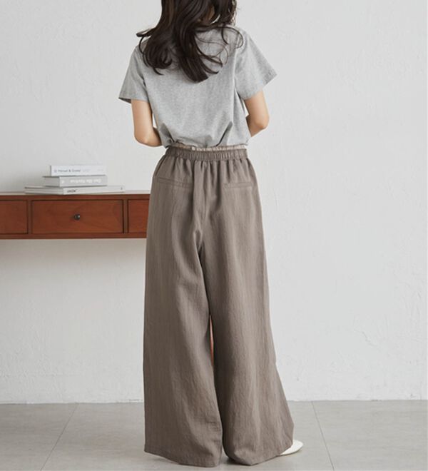 RANAN（ラナン）の「ダブルウエストシアーイージーパンツ（ワイドパンツ・ガウチョ）」｜詳細画像