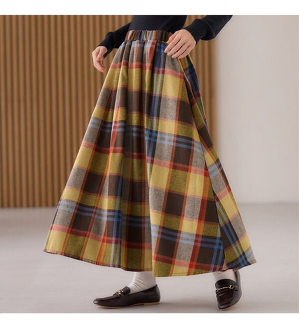 かぐれ　ロングスカート ビックチェックフレアスカート 楽天市場】ビッグチェックタックスカート／かぐれ（kagure