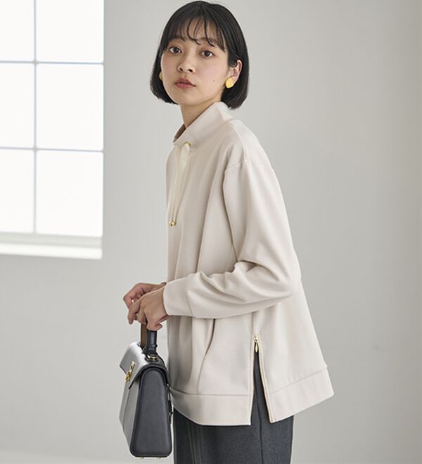 BELLUNA（ベルーナ）の「サイドジップスタンド衿プルオーバー（カットソー）」｜詳細画像