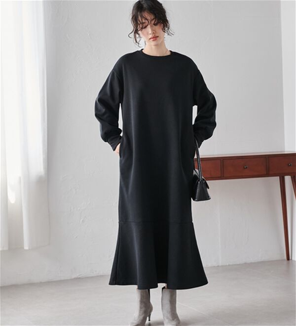 HIGH SPEC＞毛玉になりにくい！ペプラムデザインワンピース  