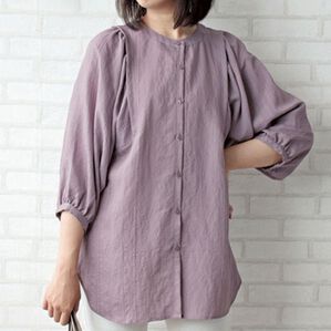 BELLUNA（ベルーナ）の「ドビー素材タック使いシャツチュニック（チュニック）」｜詳細画像