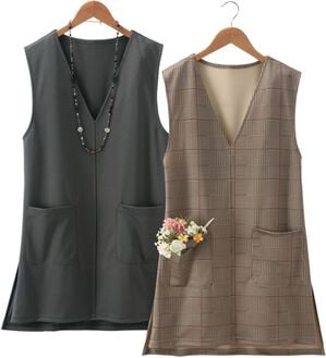 LAVIENNE（ラヴィエンヌ）の「【２枚組】お洒落に着映える♪ベスト風エプロン（エプロン）」｜2枚組