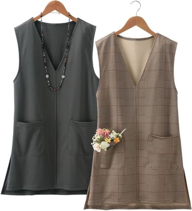 LAVIENNE（ラヴィエンヌ）の「【２枚組】お洒落に着映える♪ベスト風エプロン（エプロン）」