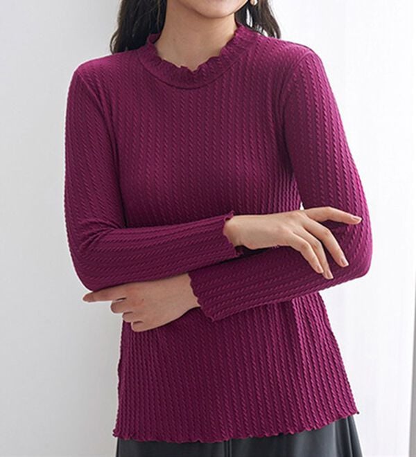 BELLUNA（ベルーナ）の「フリル衿ジャカードプルオーバー（カットソー）」｜詳細画像