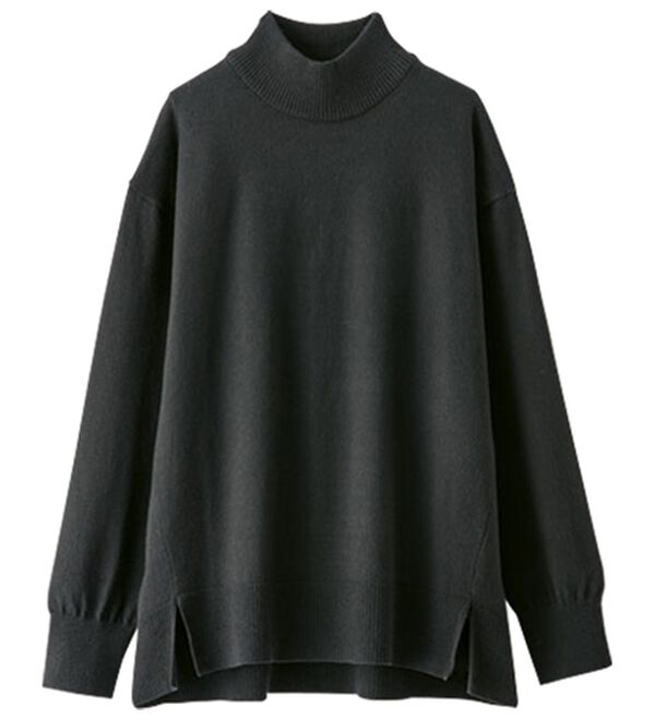 BELLUNA（ベルーナ）の「＜極み編＞肌心地ふんわりハイネックニット（ニット・セーター）」｜黒