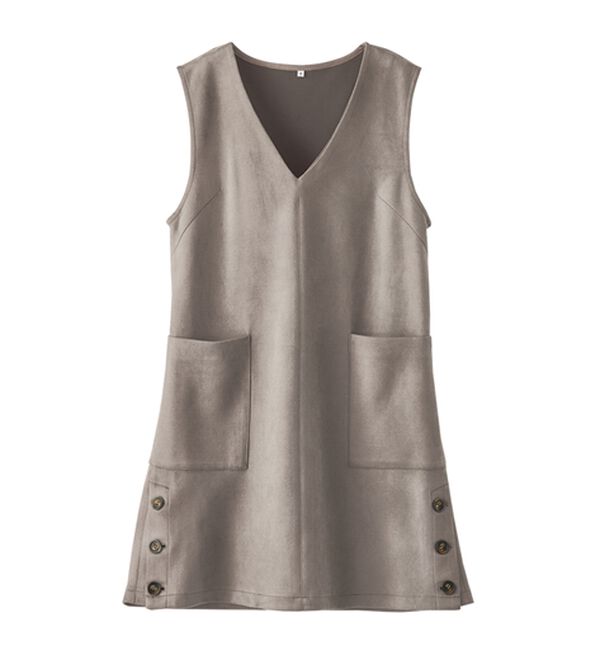 BELLUNA（ベルーナ）の「スエード調サイドボタンジャンパードレス（ジャンパースカート）」｜詳細画像