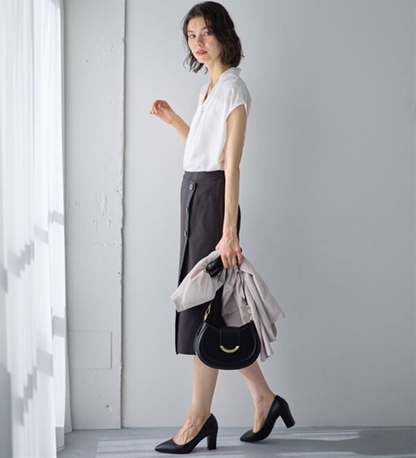 GeeRA（ジーラ）の「【２点】単品使いもできる！ベーシックブラウス＆スカートセットアップ（スカートスーツ）」｜詳細画像