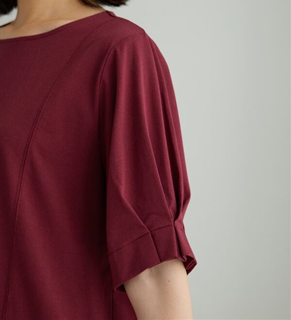 BELLUNA（ベルーナ）の「ヒンヤリ！袖タックデザインプルオーバー（カットソー）」｜詳細画像