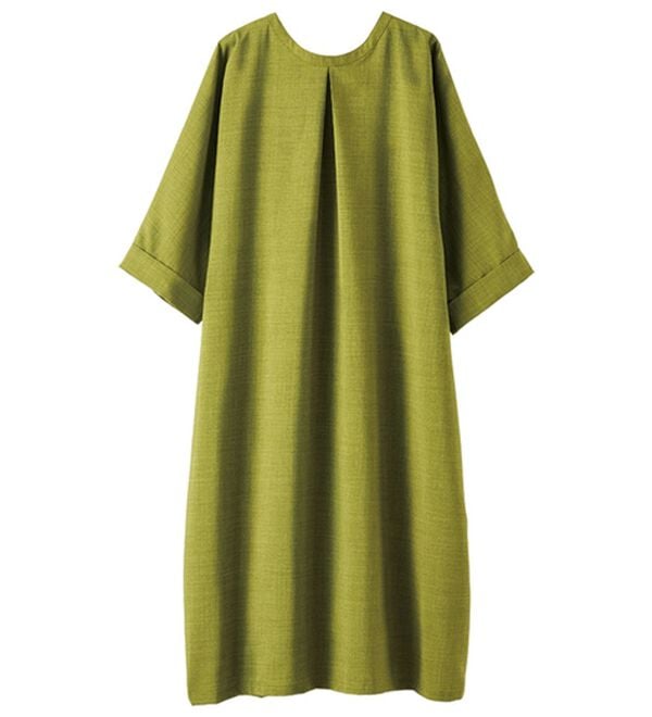 BELLUNA（ベルーナ）の「すっぽり体型カバー！麻調２ｗａｙワンピース（その他ワンピース）」｜詳細画像