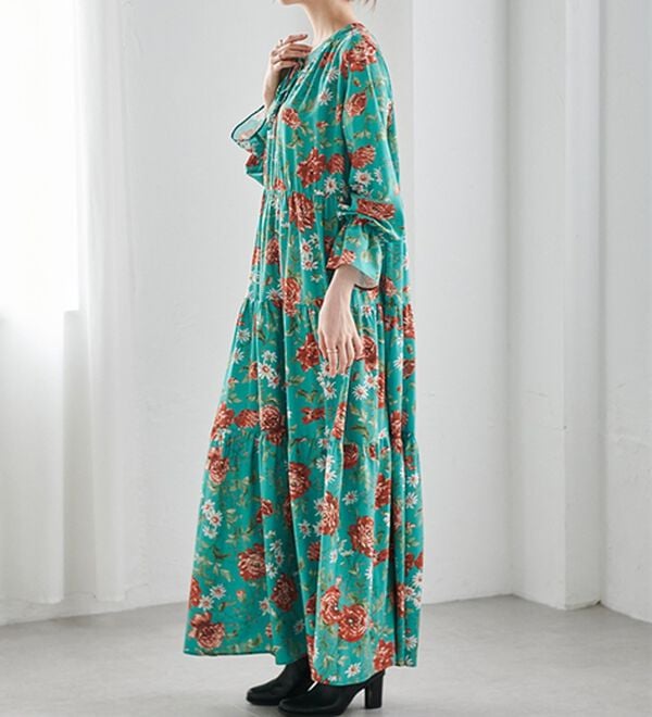 RANAN（ラナン）の「レトロフラワーティアードワンピ（その他ワンピース）」｜詳細画像