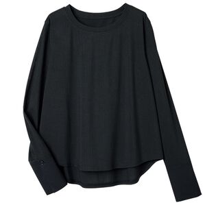 RANAN（ラナン）の「異素材使いカットソー（カットソー）」｜ブラック