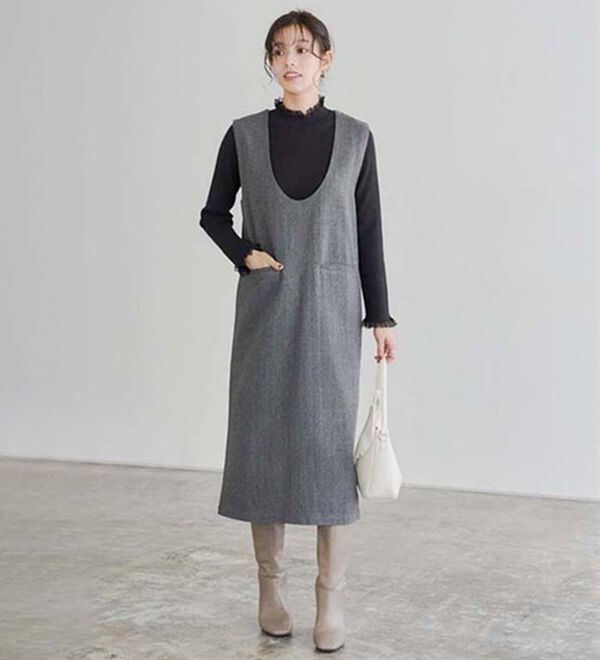 Pierrot（ピエロ）の「レース付ハイネックリブニット（ニット・セーター）」｜詳細画像