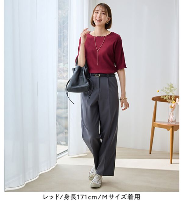 Viola e Viola（ヴィオラ エ ヴィオラ）の「ひんやリブ　メロウデザイントップス（カットソー）」｜詳細画像